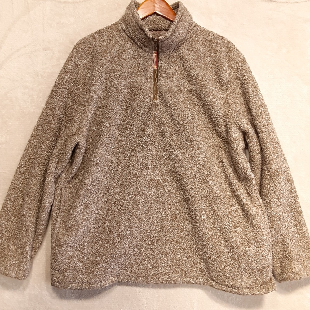 Alpine Sherpa Mens 1/4 Zip Pullover Fleece Sz.XL/Color: Putty/Style#12651/Beige